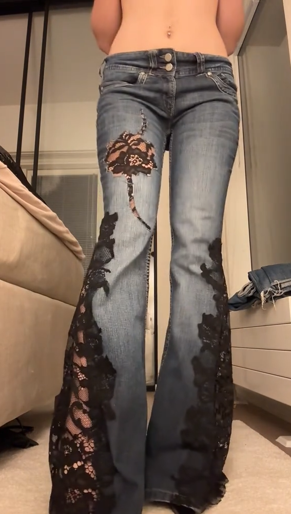 The Flare Lace jeans