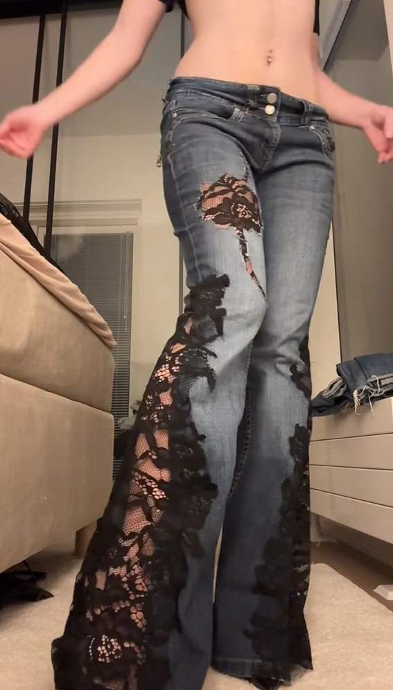The Flare Lace jeans