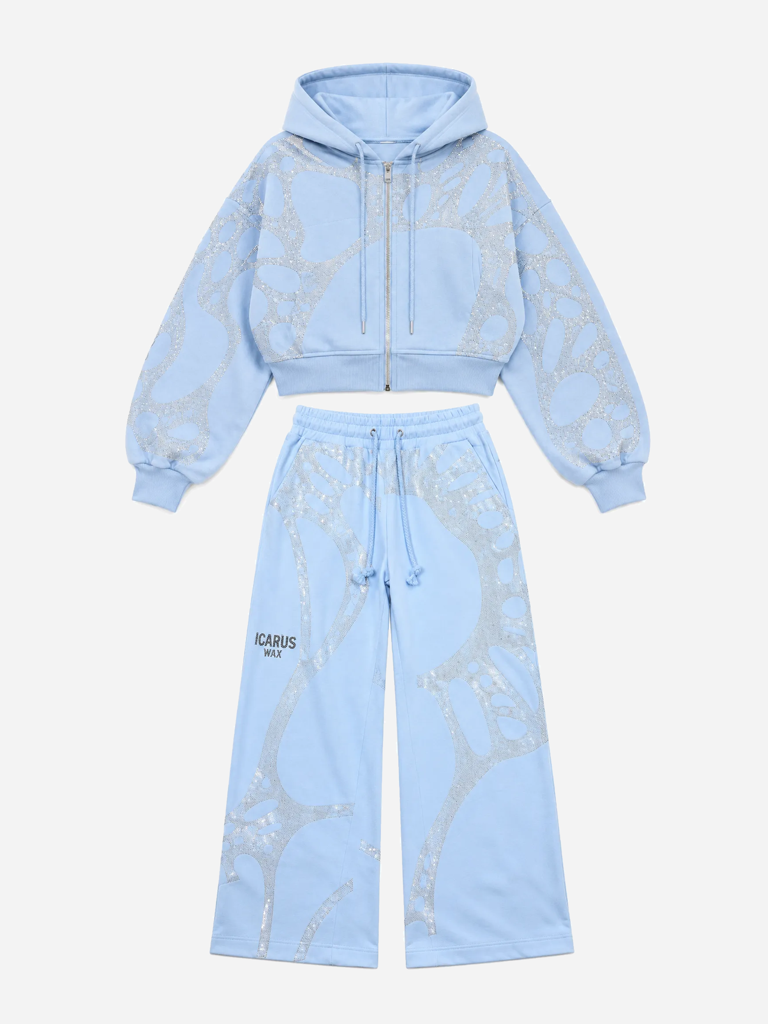 Ascent Blue Rhinestone Cropped SET
