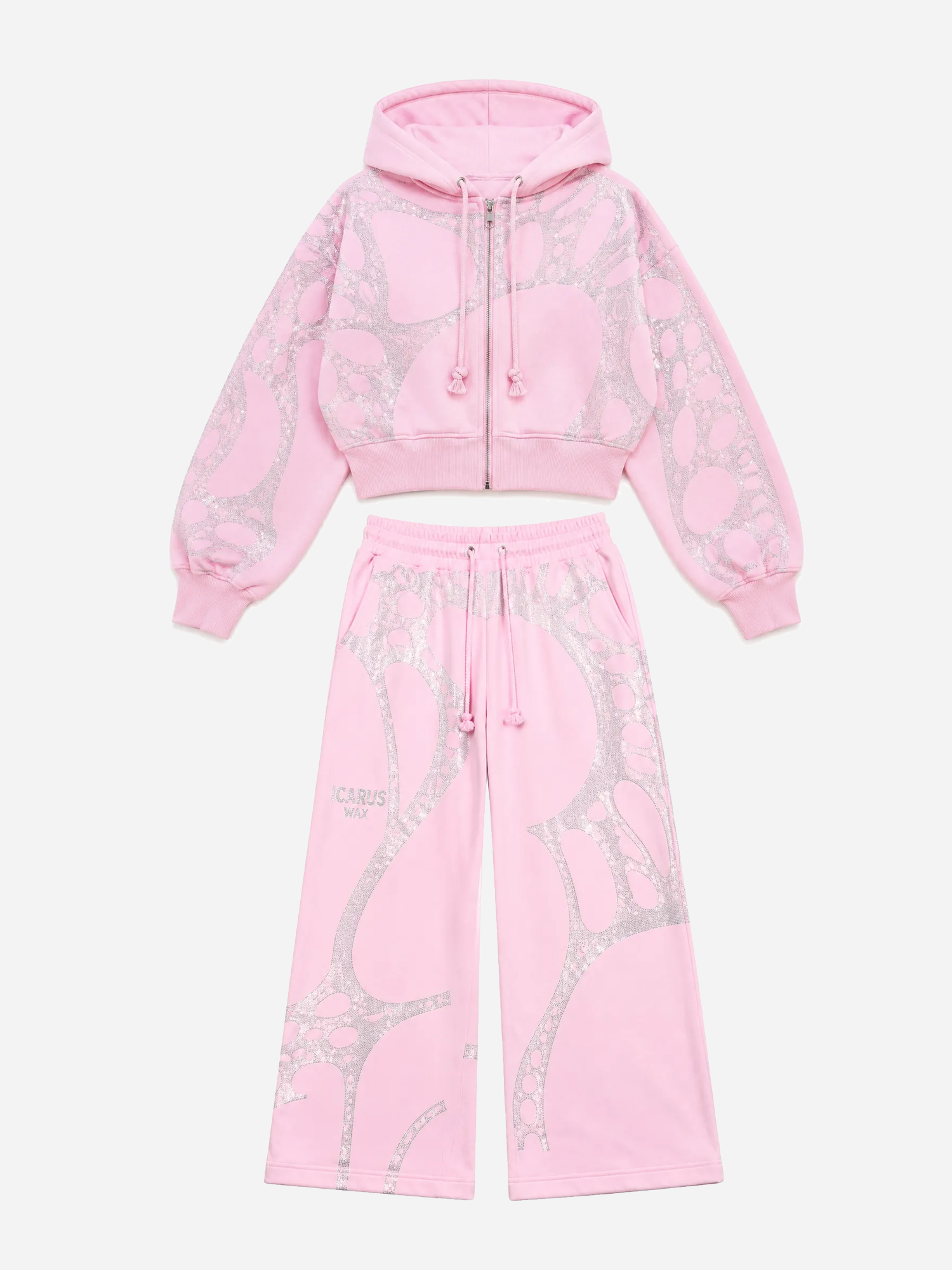 Ascent Pink Rhinestone Cropped SET
