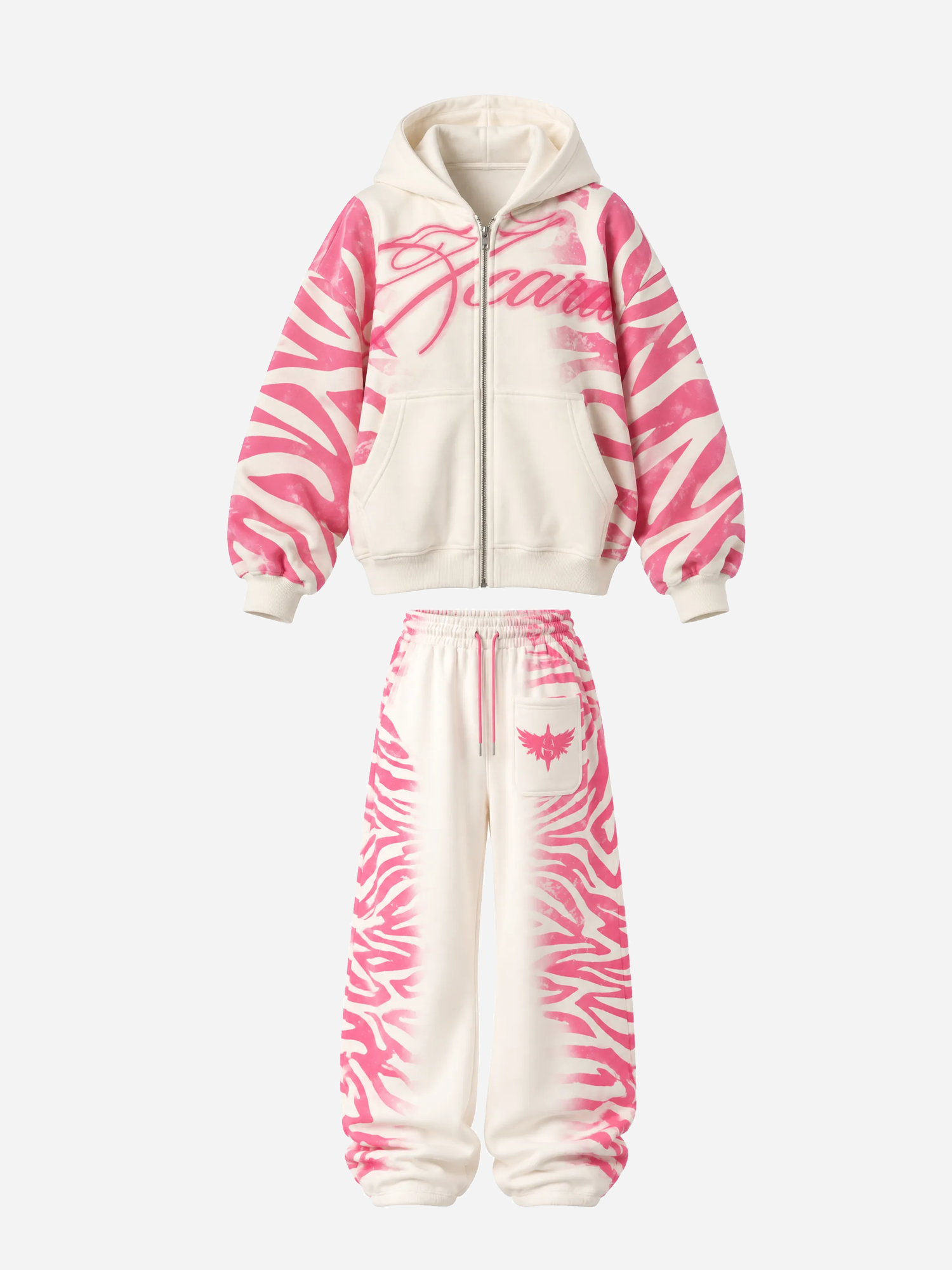 Pink Zebra Blanket SET