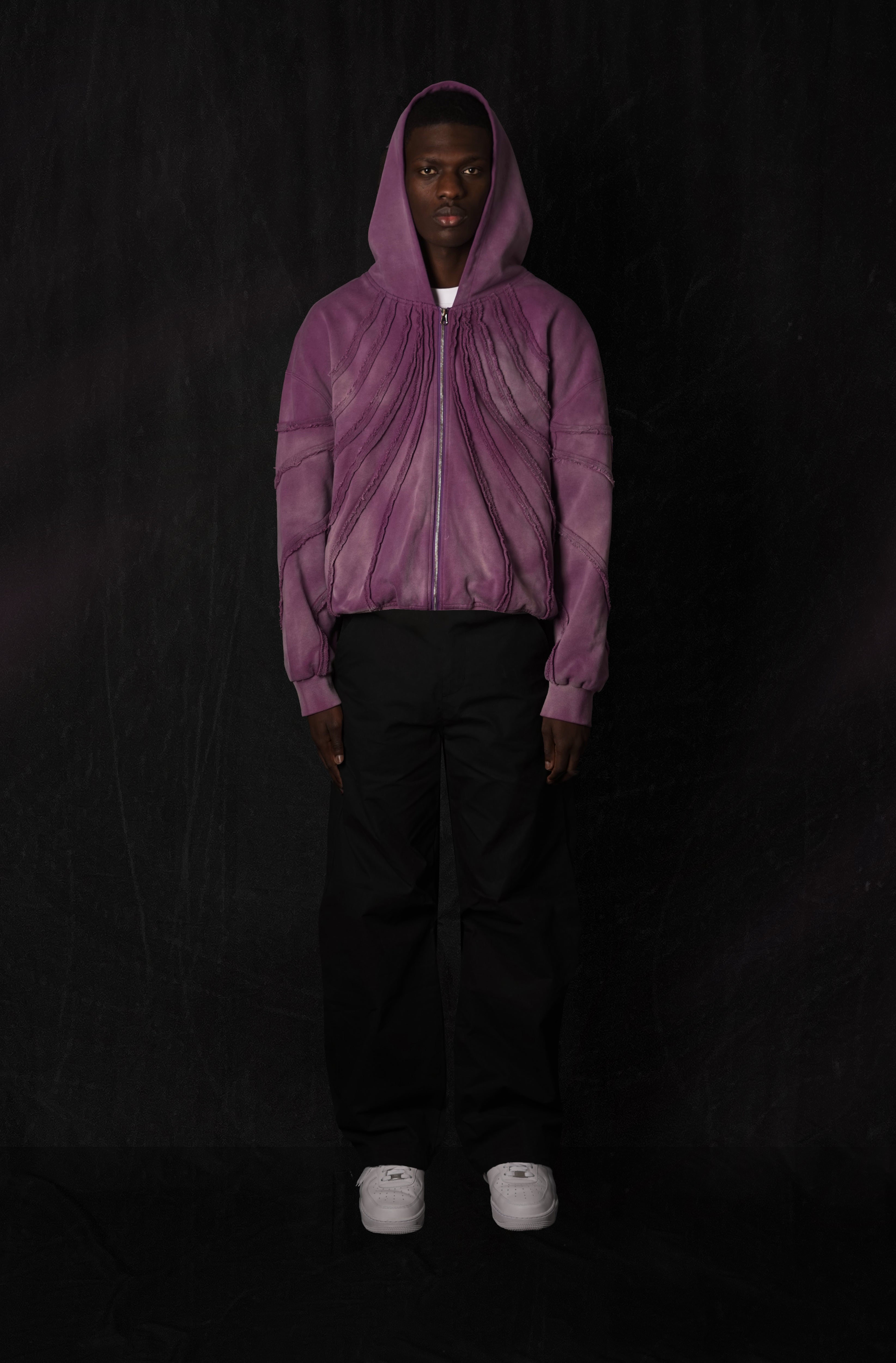 Fray Hoodie - Washed Purple