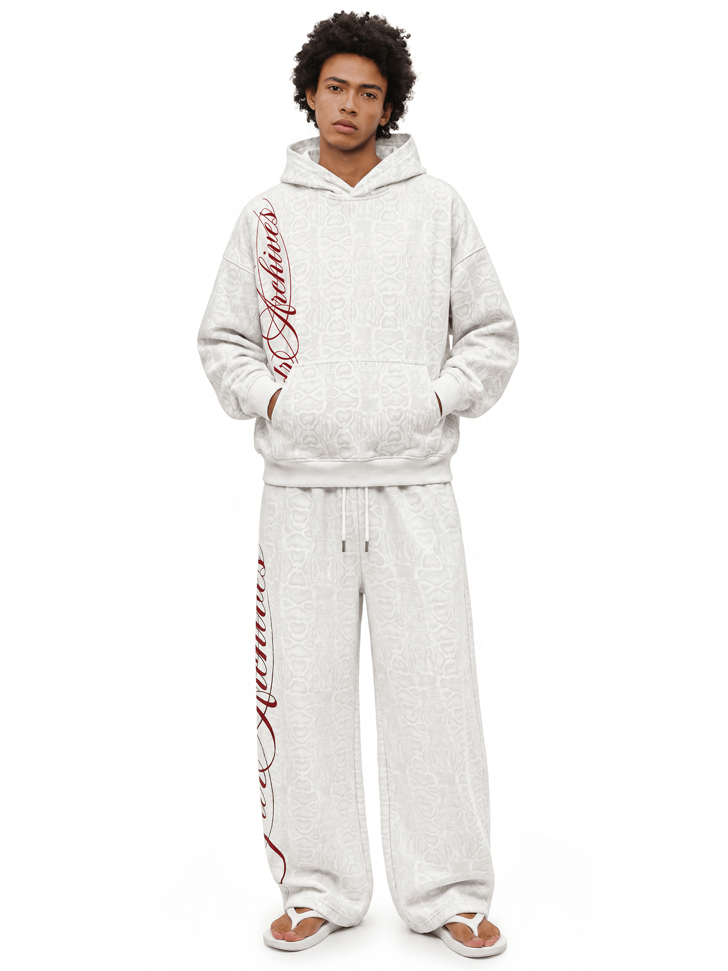 Script Snakeskin Baggy Sweatpants