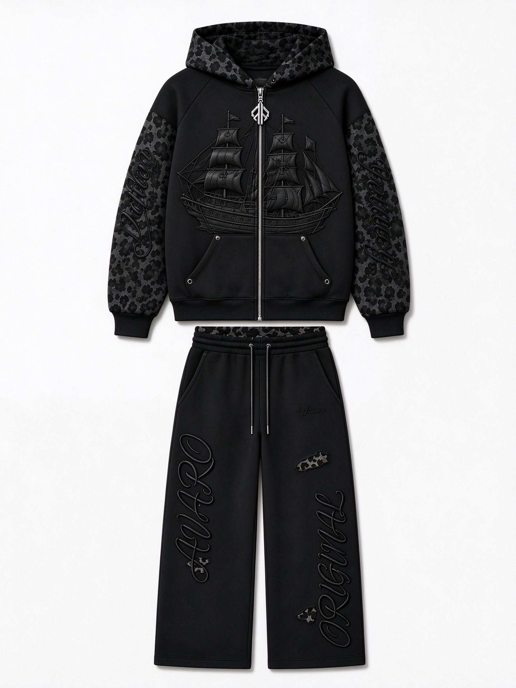 Sailboat Leopard Zip Set - 1