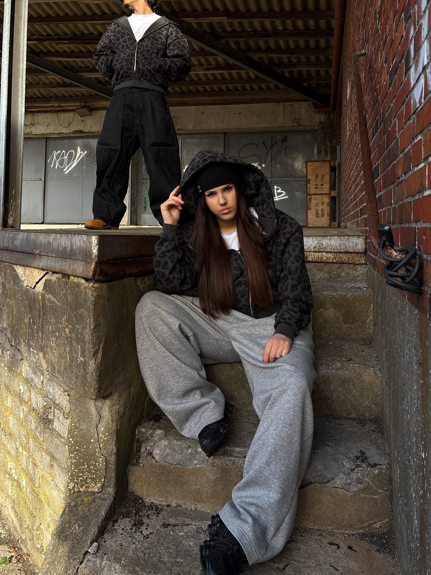 Black Leopard Zip Hoodie - 2