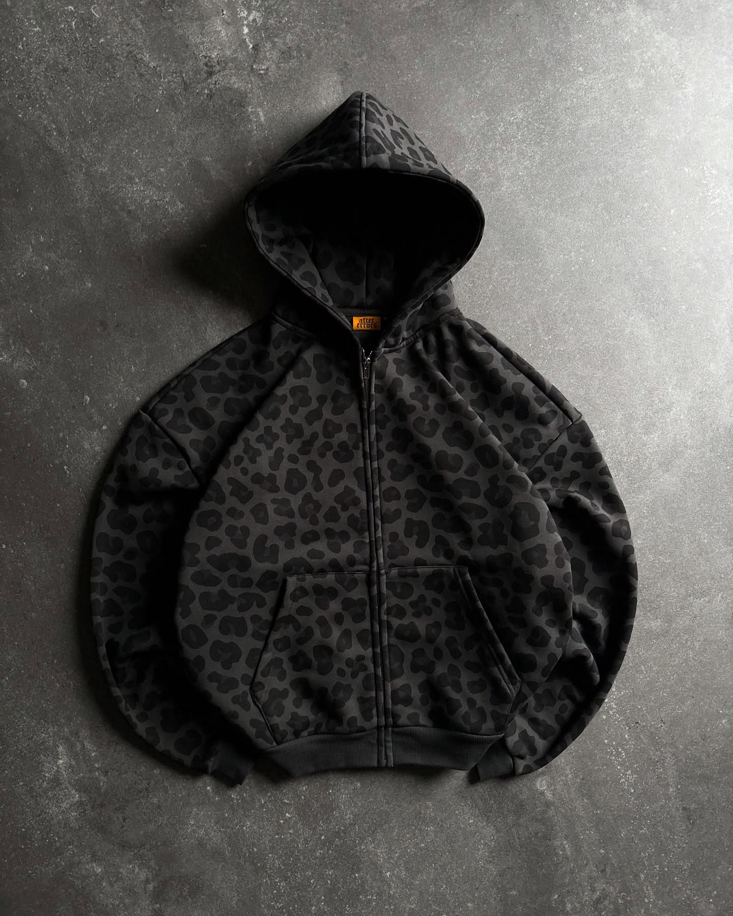 Black Leopard Zip Hoodie - 1