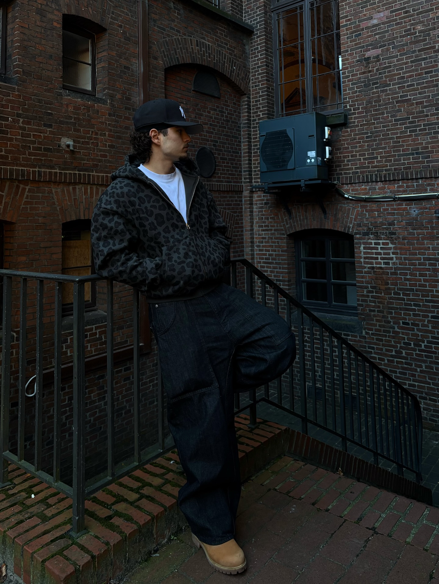 Black Leopard Zip Hoodie - 3