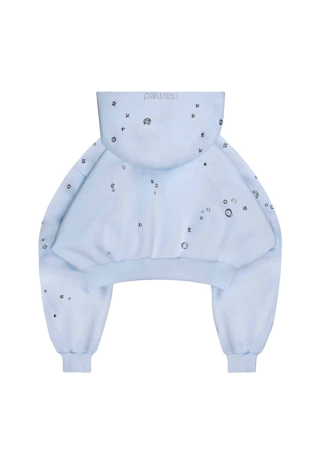 GLITCH EYELET CROP SET BABY BLUE