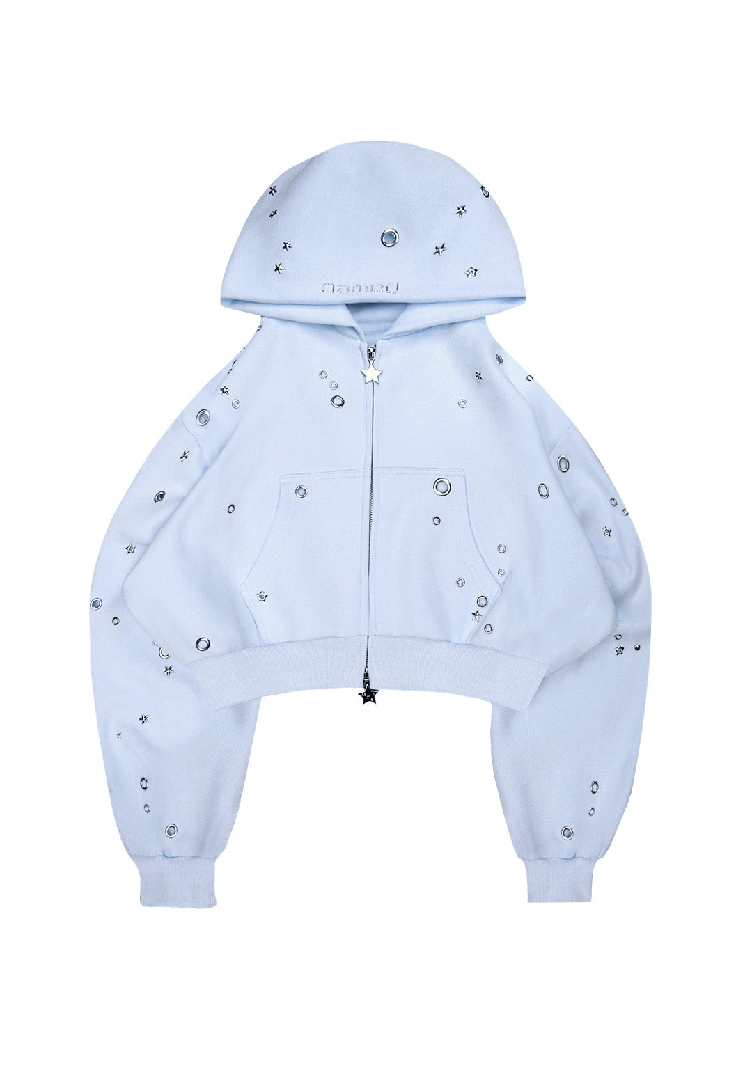 GLITCH EYELET CROP SET BABY BLUE
