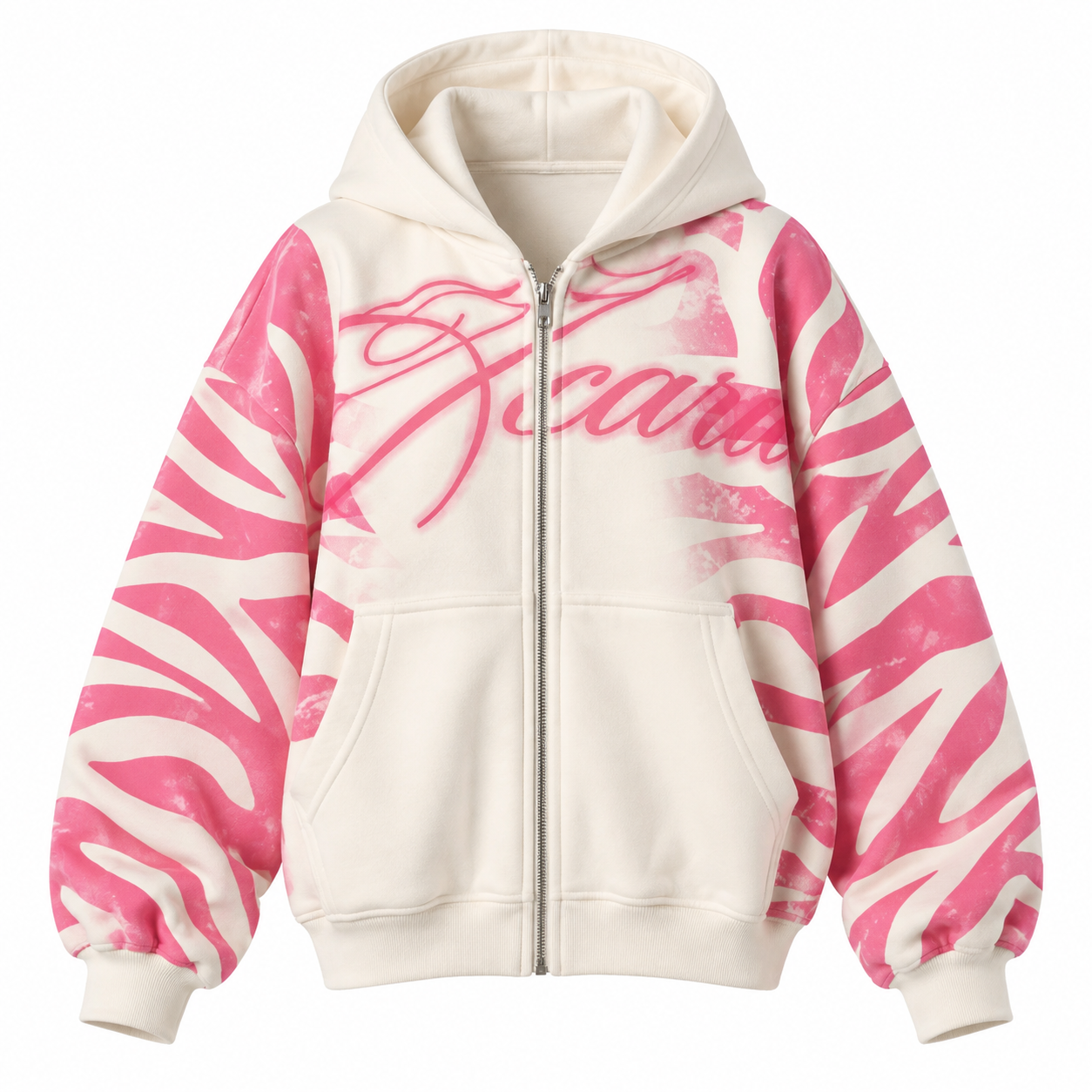Pink Zebra Blanket Zip Up