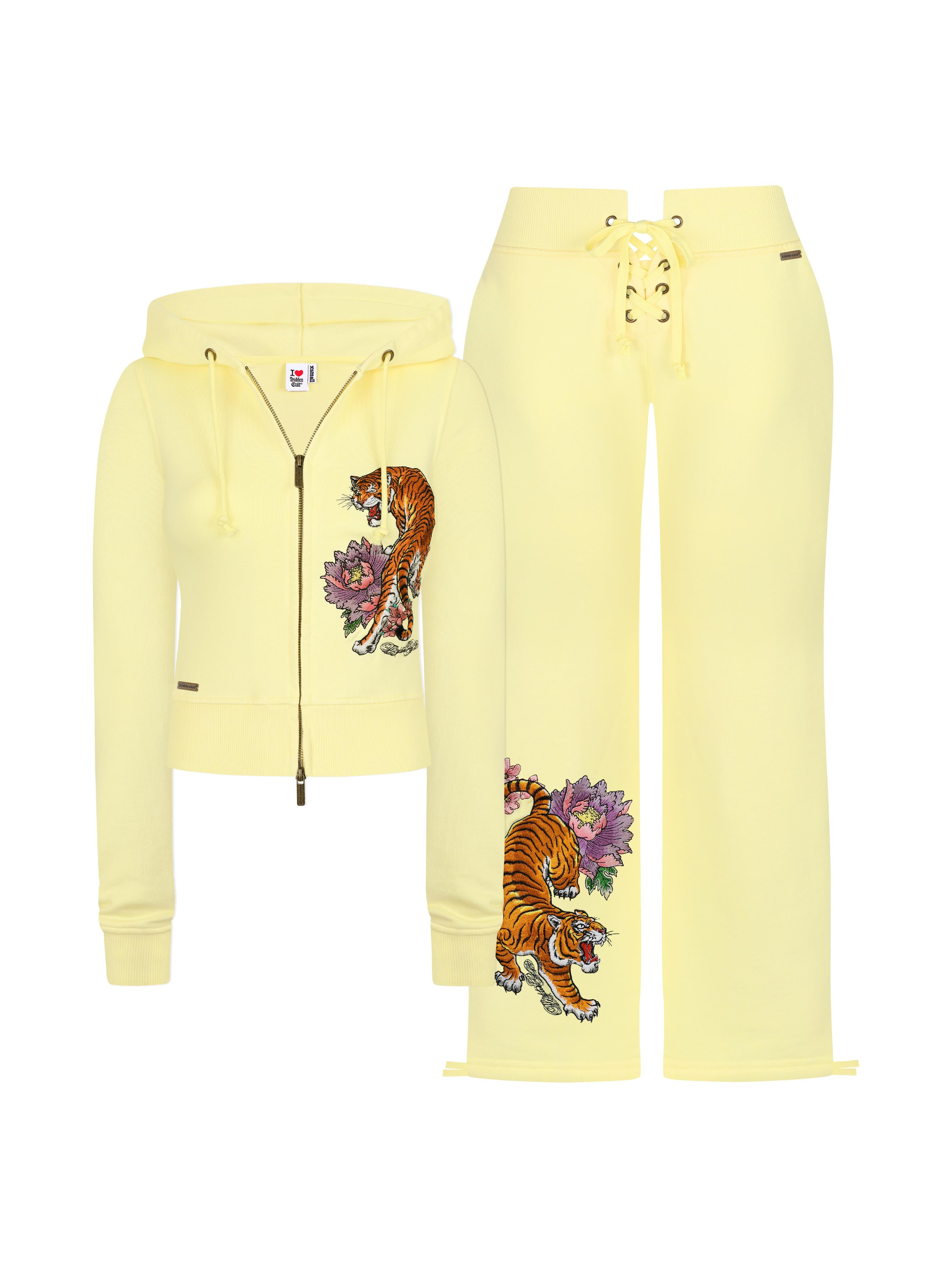 Yellow Tiger Embroidered Set