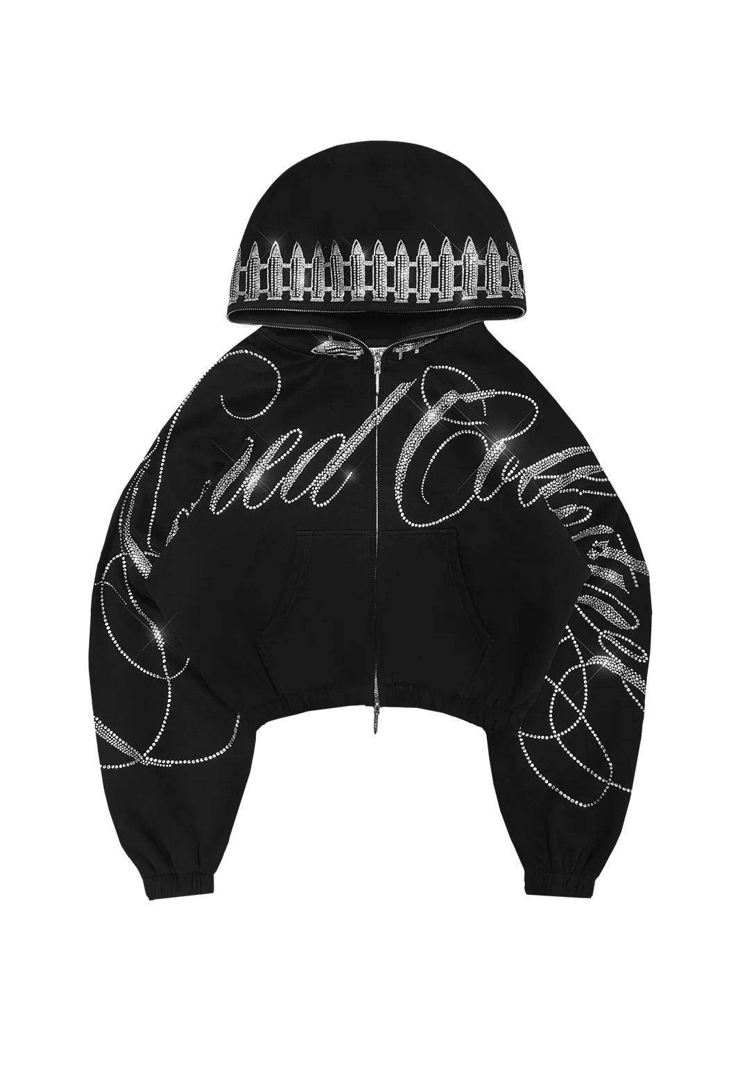 ENEMY RHINESTONE CROP SET BLACK