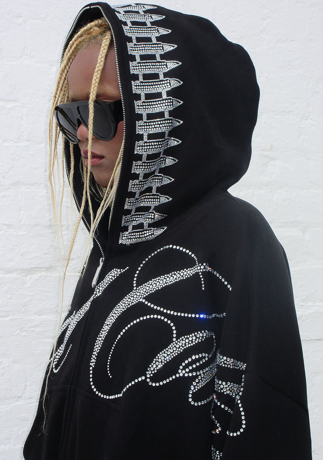 ENEMY RHINESTONE CROP SET BLACK