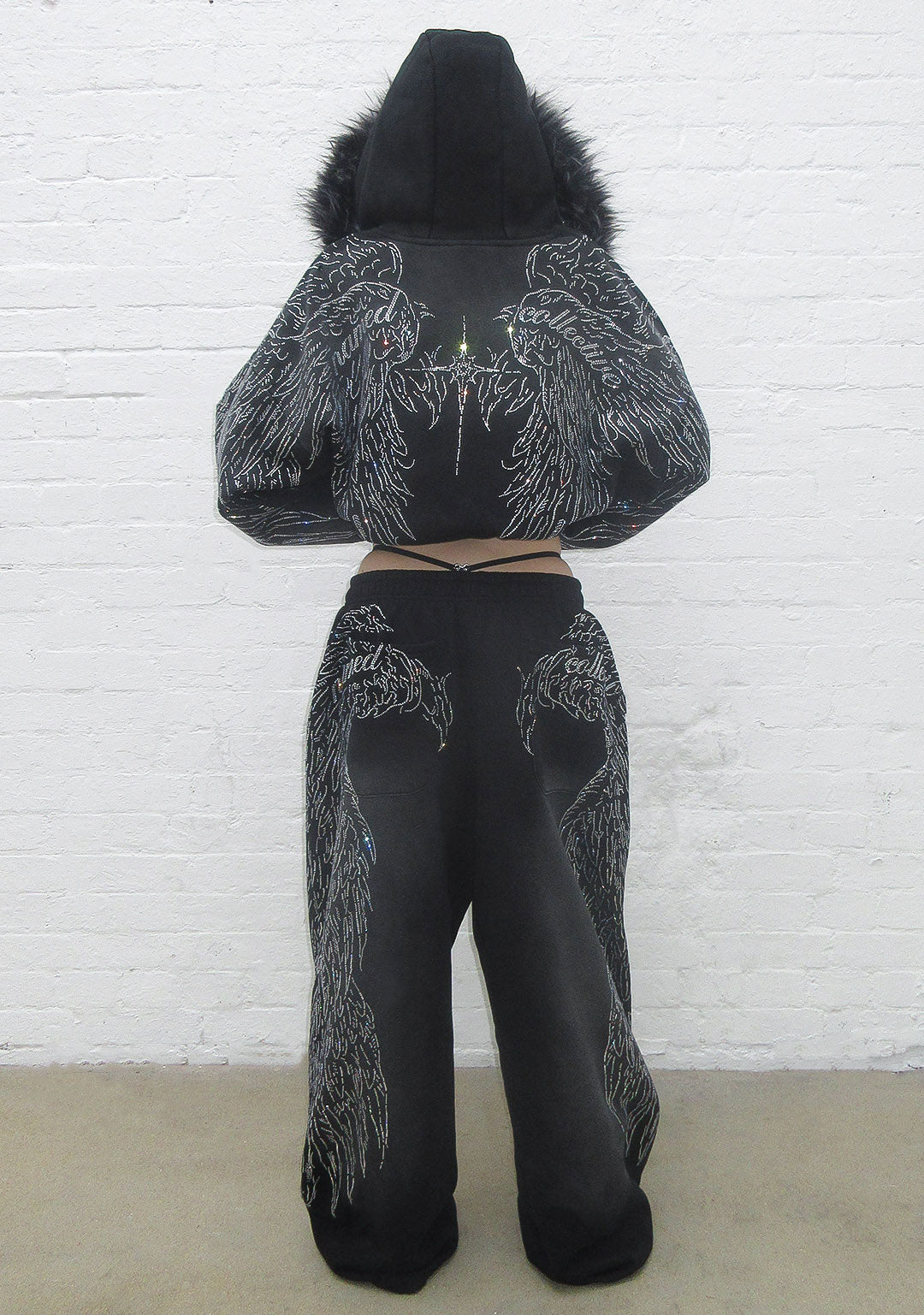 FALLEN FAUX FUR RHINESTONE SET