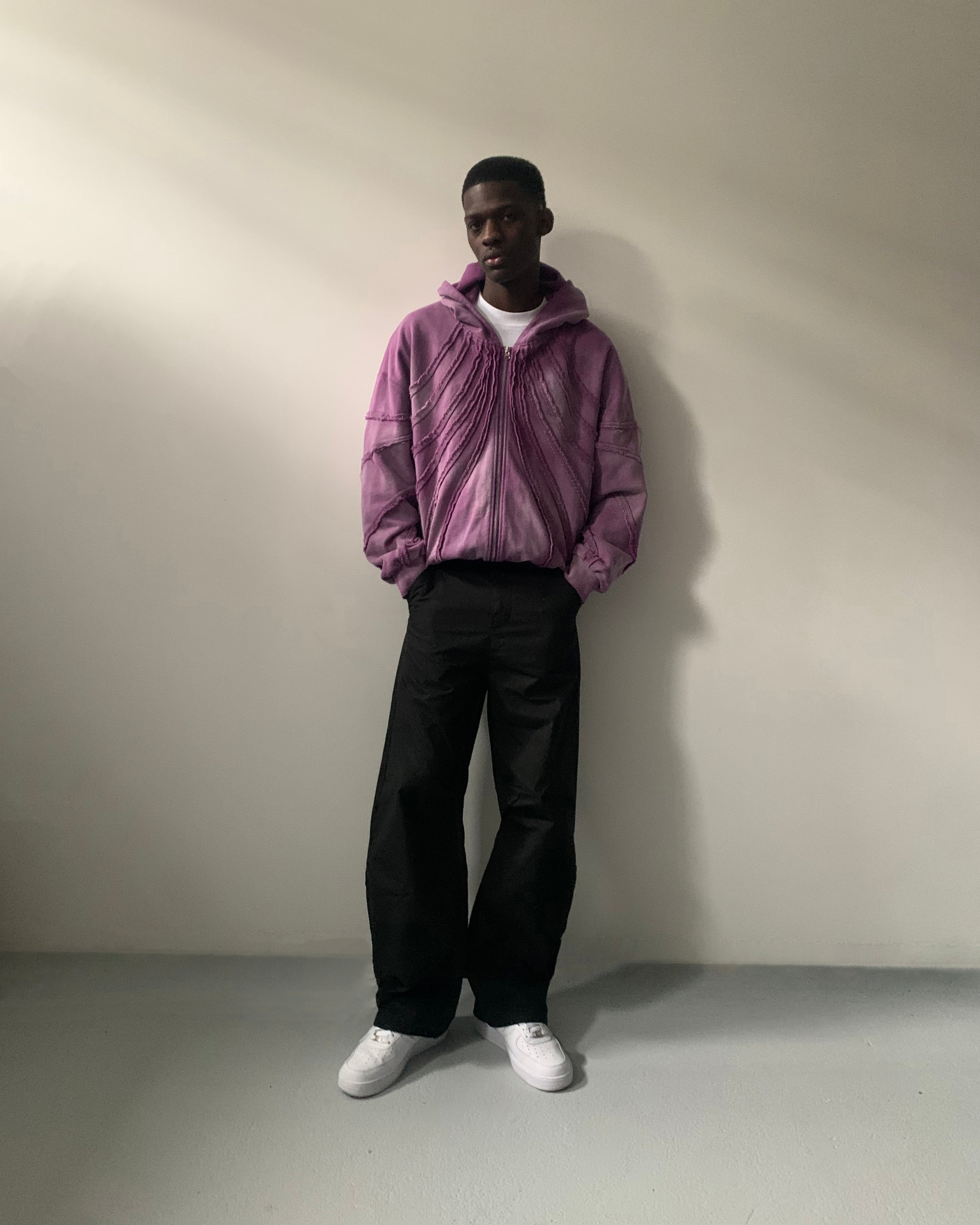 Fray Hoodie - Washed Purple
