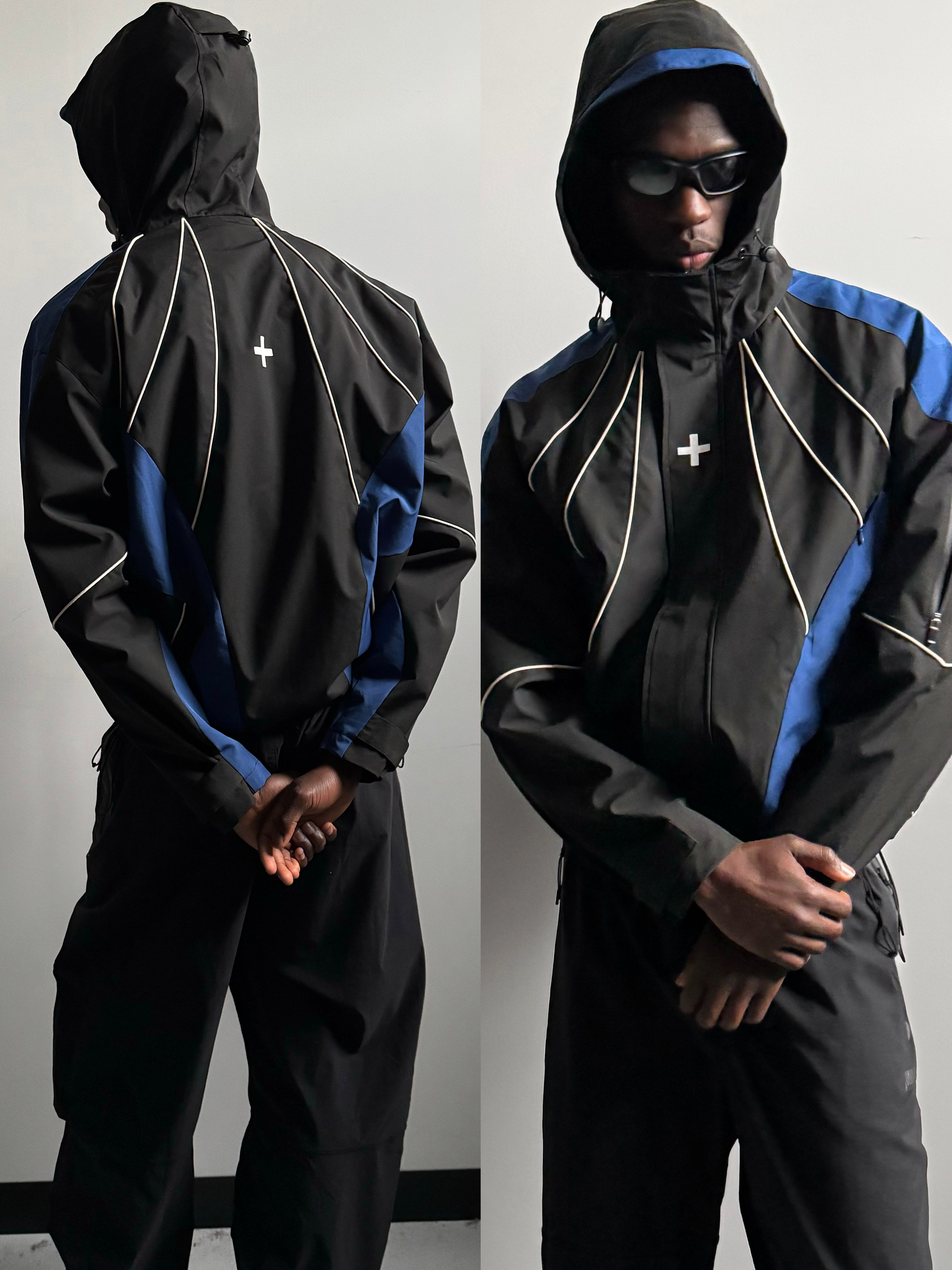 Ventus Shell Jacket - Black/Cobalt/Cream