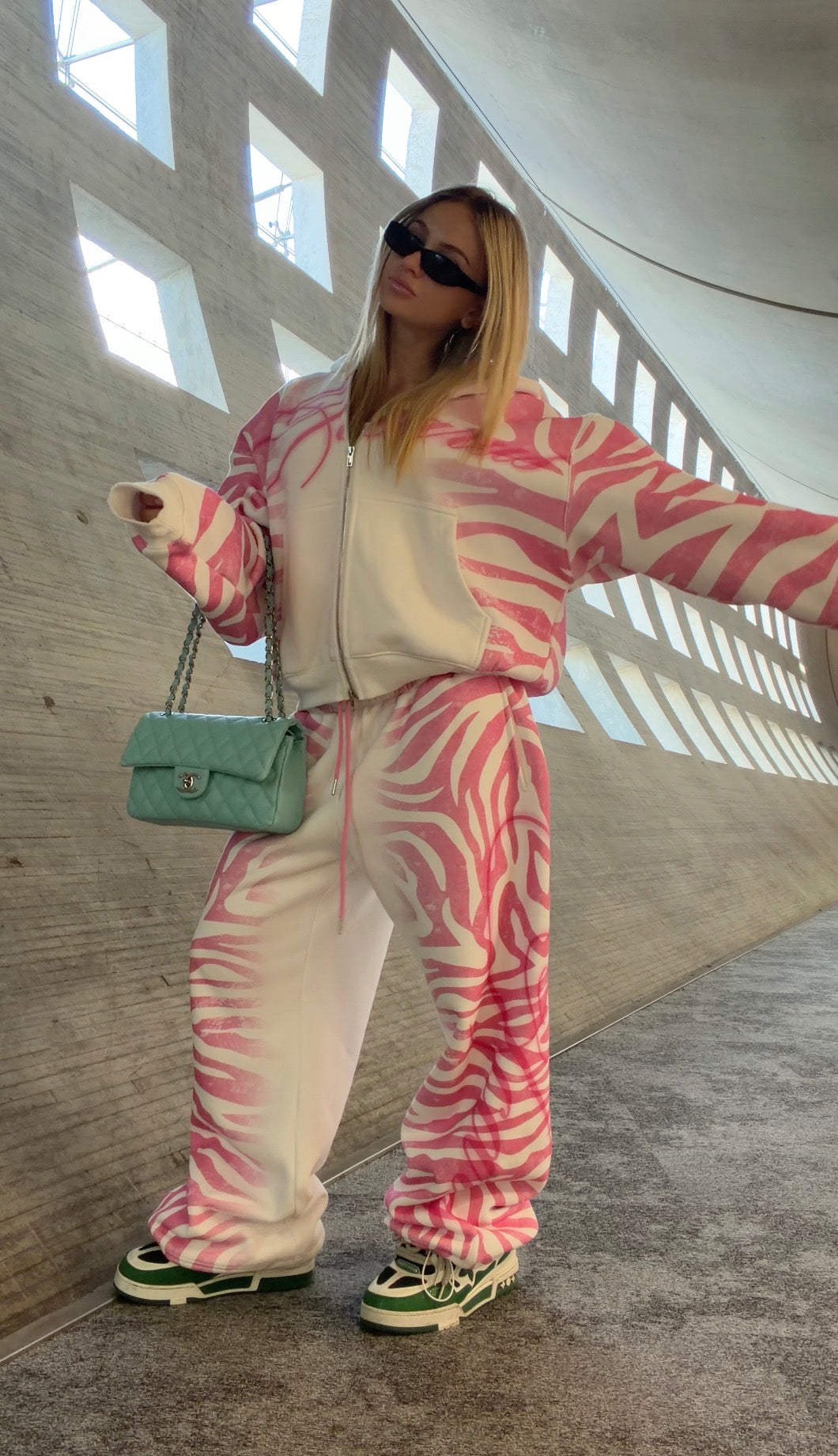 Pink Zebra Blanket Zip Up