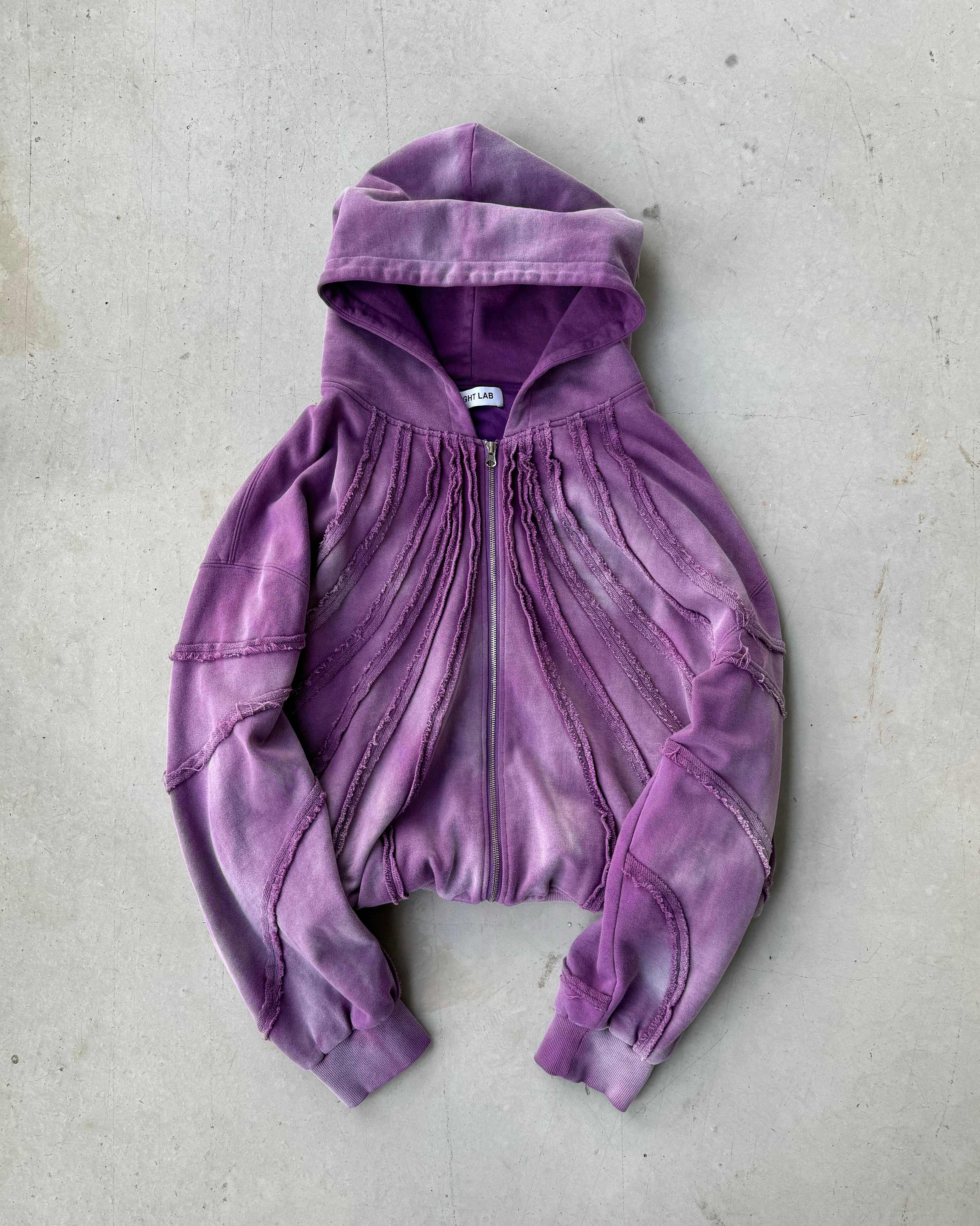 Fray Hoodie - Washed Purple