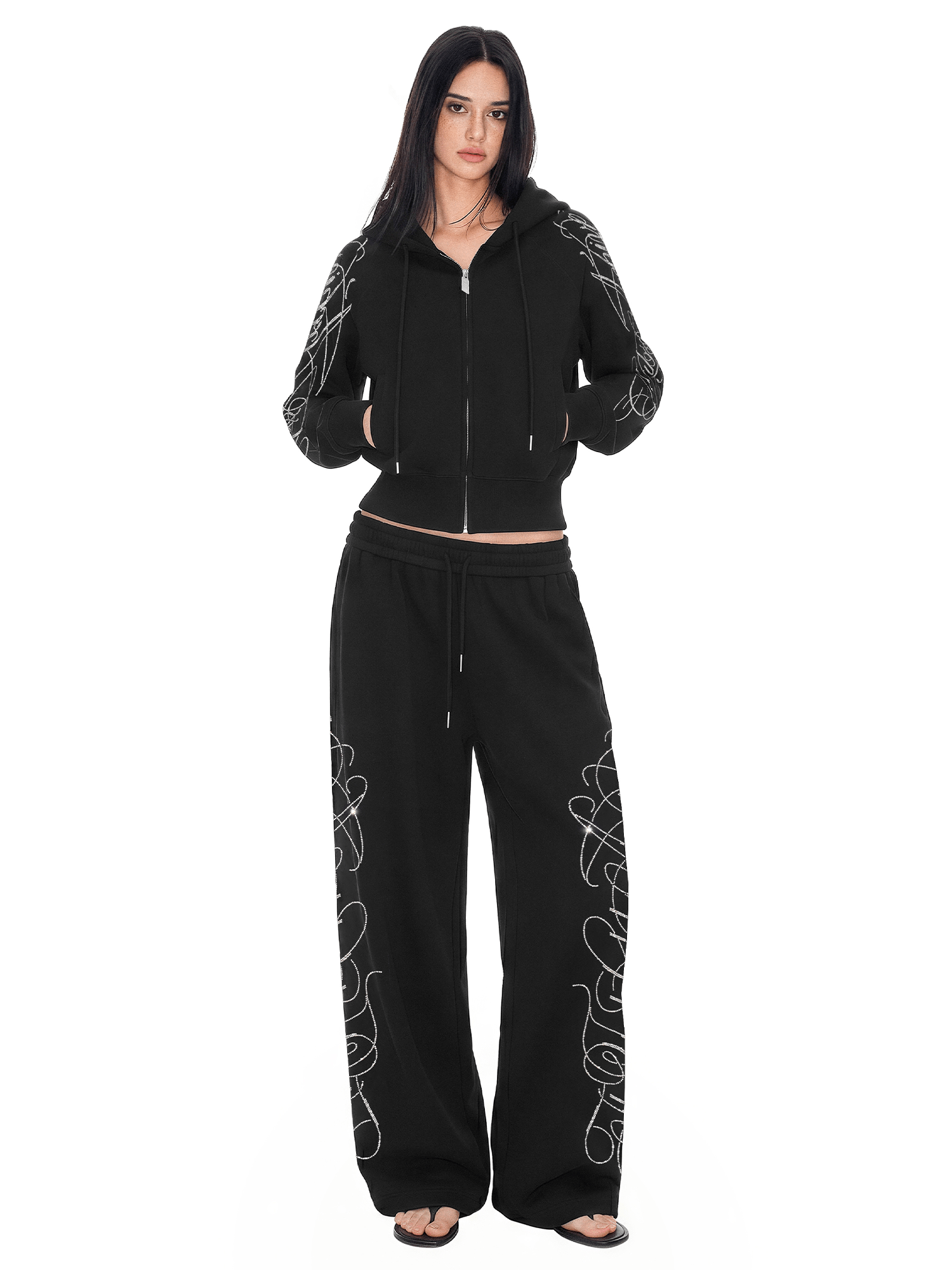 Rhinestone Baggy Sweatpants