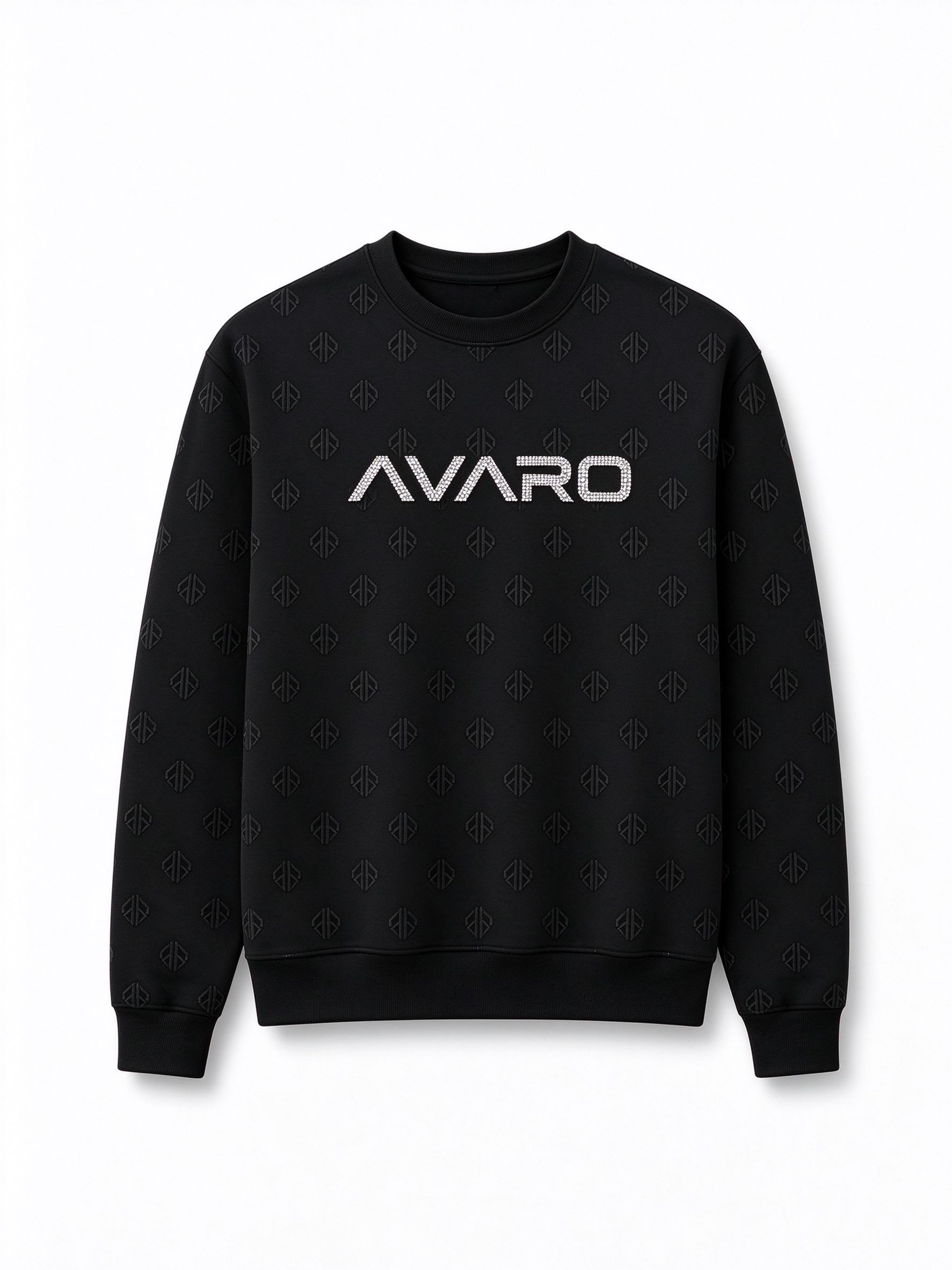 Rhinestone Crewneck Black - 1