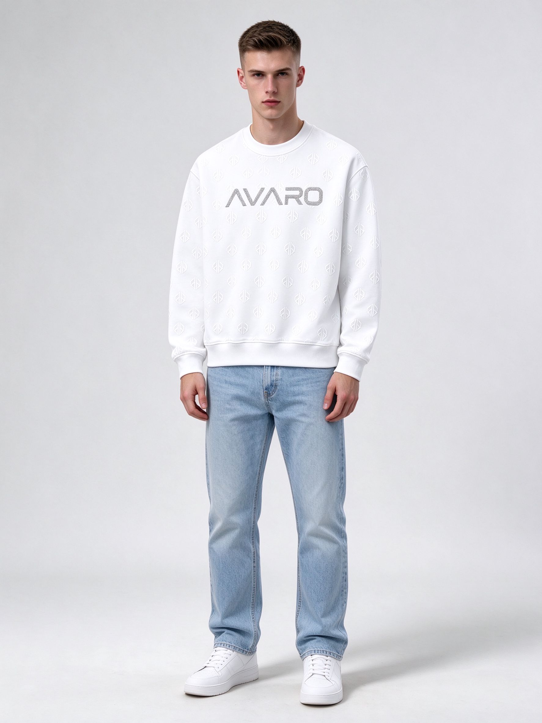 Rhinestone Crewneck White - 4