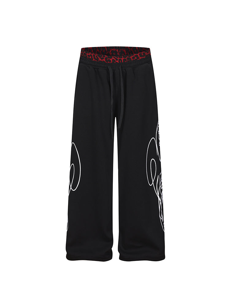 Graffiti Leopard Baggy Sweatpants
