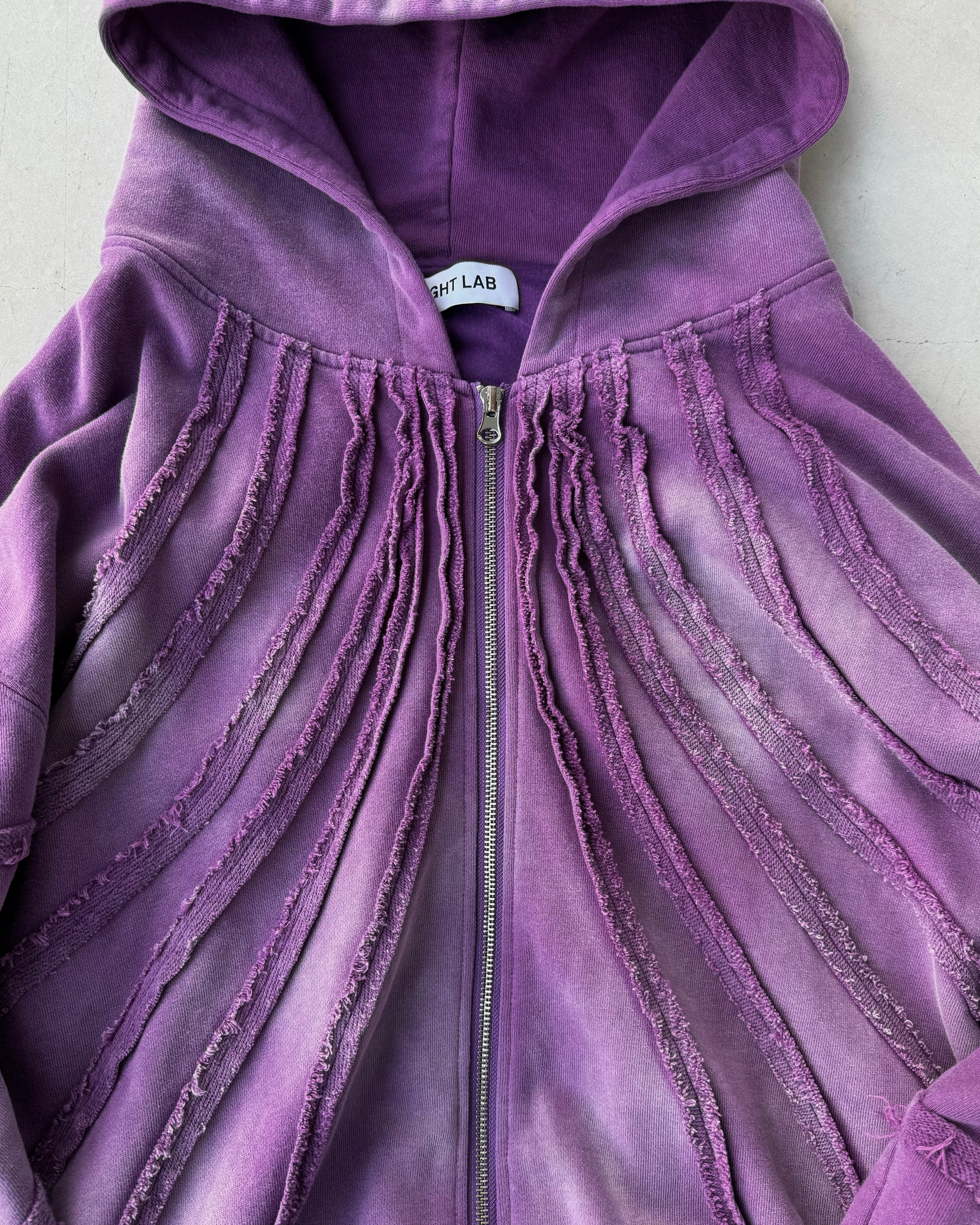 Fray Hoodie - Washed Purple