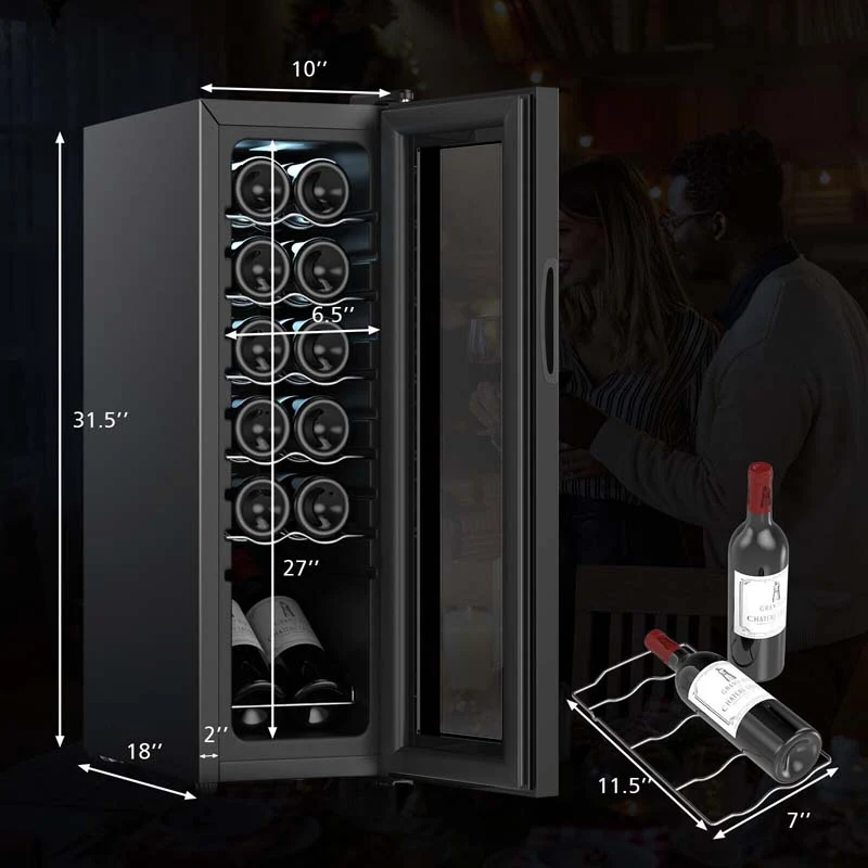 Eletriclife 12 Bottle Compressor Wine Cooler Refrigerator