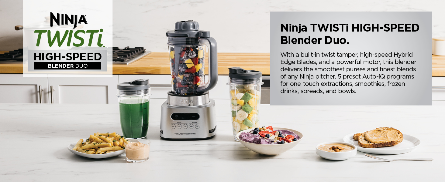 With a built-in twist tamper. & a powerful motor. this blender delivers smooth purees & fine blends.