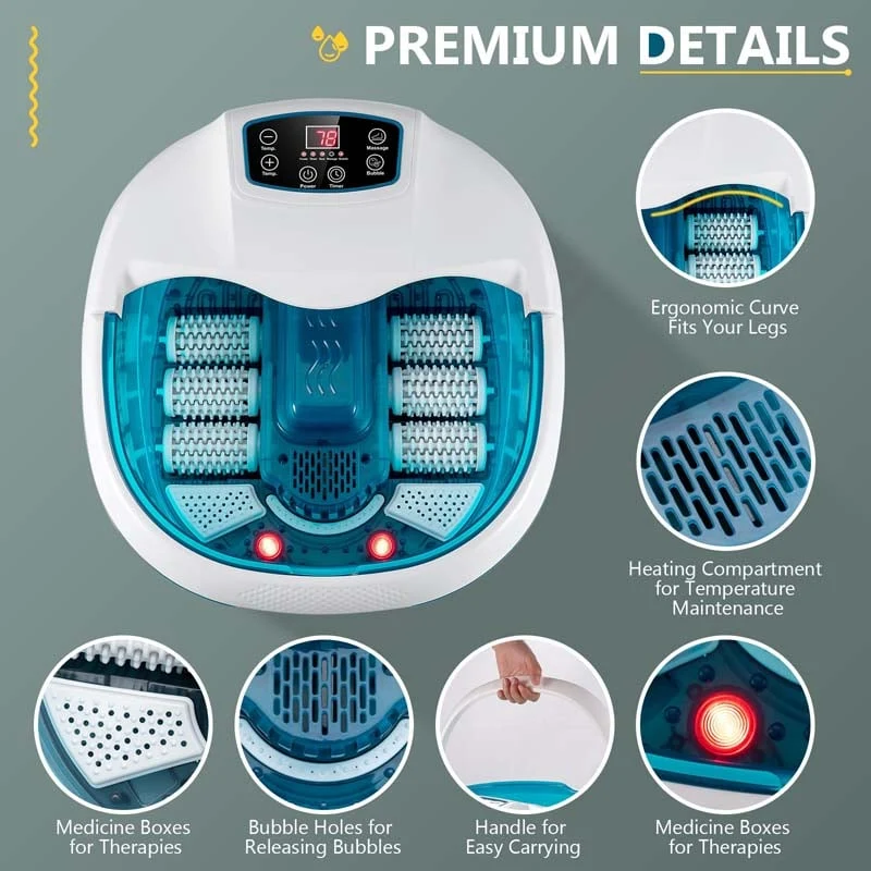 Eletriclife Foot Spa Tub with Bubbles and Electric Massage Rollers