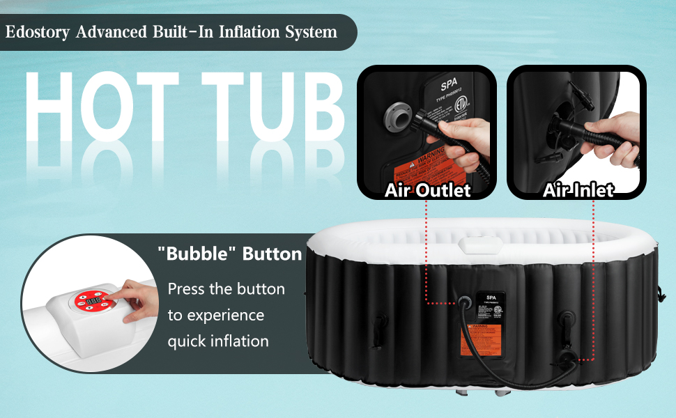 How to inflate the hot tub?