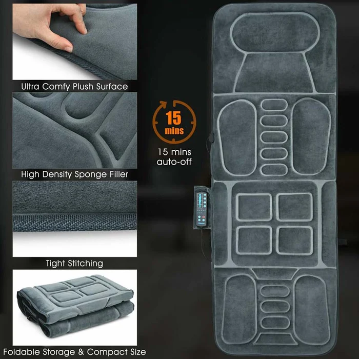 Eletriclife Foldable Massage Mat with Heat and 10 Vibration Motors