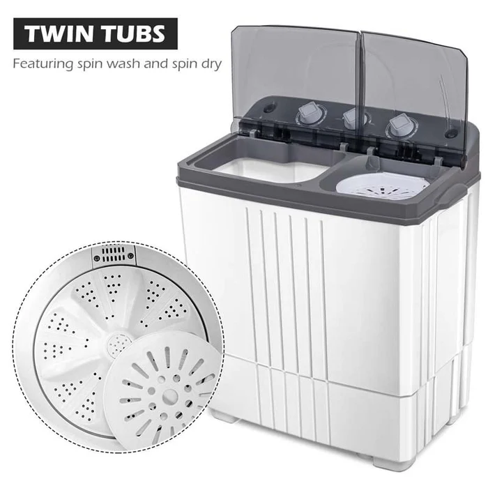 Eletriclife Portable Semi-Automatic Twin-tub Washing Machine