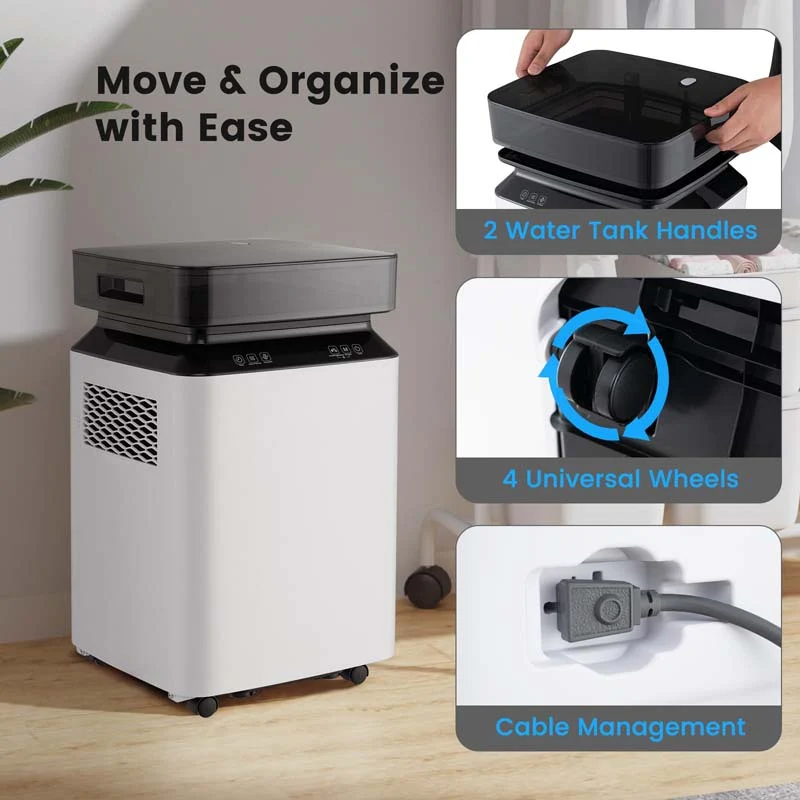 Eletriclife 70 Pint Dehumidifier with Continuous and Auto Mode