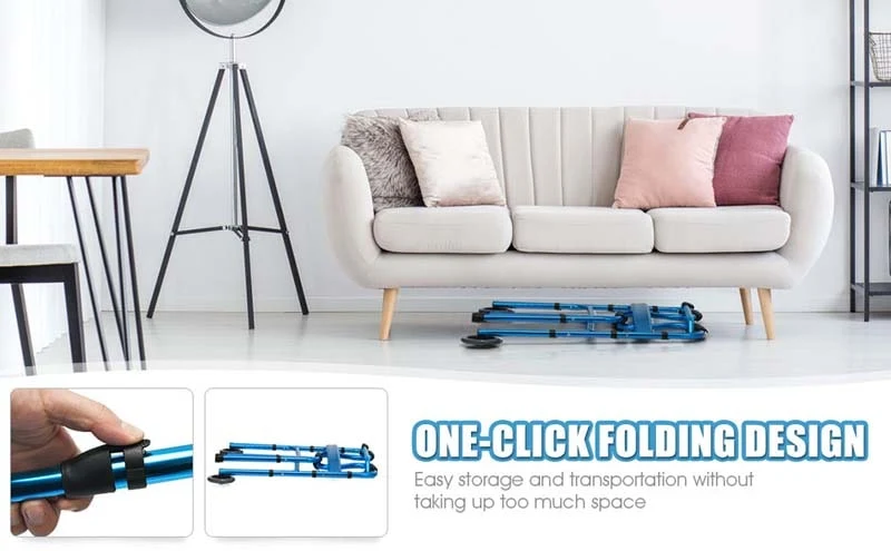 Eletriclife Adjustable Heavy-Duty Folding Walker with Wheels and Armrests