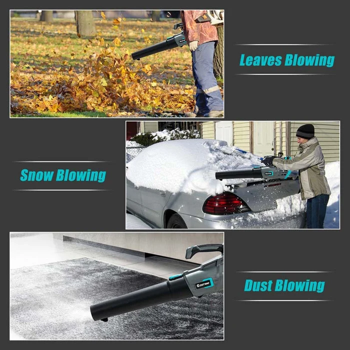 Electric 20V 5-Speed Lightweight Cordless Leaf Blower with Battery and Charger