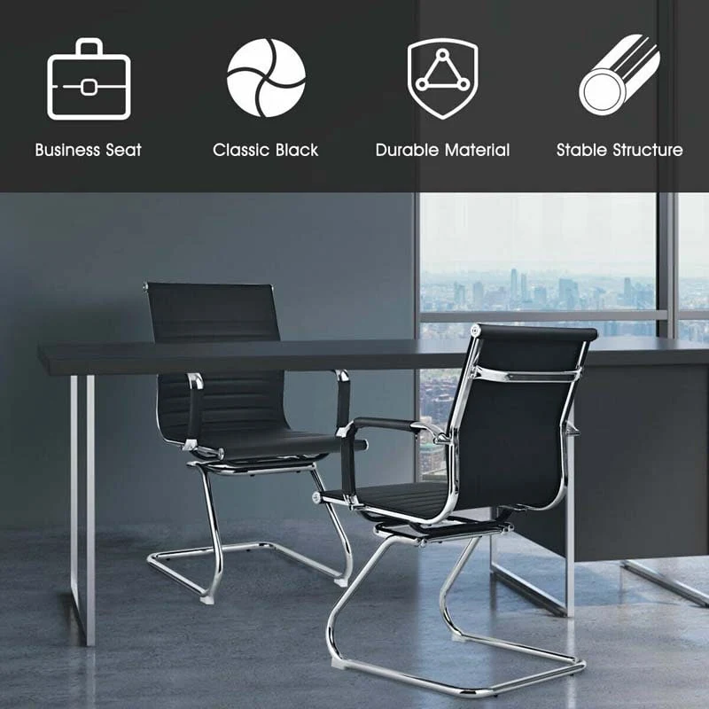 Eletriclife Set of 2 Heavy Duty Gues Chairs for Guest Reception Conference