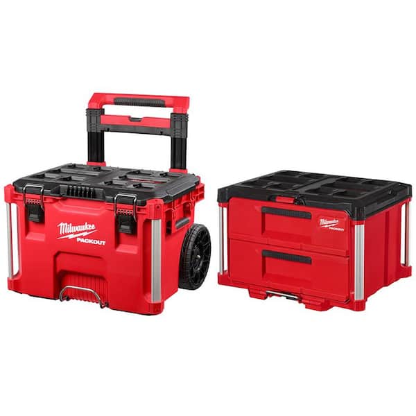 Milwaukee 48-22-8426-8442 PACKOUT 22 in. Rolling Tool Box and 22 in. 2-Drawer Milwaukee 48-22-8426-8442 PACKOUT 22 in. Rolling Tool Box and 22 in. 2-Drawer - 1