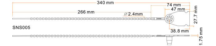 Plastic Seals–350mm PP Pull-Tight Tamper-Evident Seal|SNSEAL