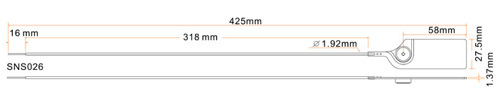 Plastic Seals–425mm PP Metal-Free Pull-Tight Seals for Aviation|SNSEAL