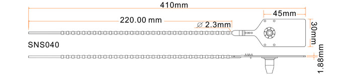 Plastic Seals–305mm PP Pull-Tight Seals for Aviation & Cash Boxes|SNSEAL