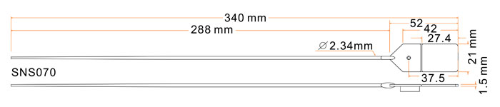 Plastic Seals–340mm PP Pull-Tight Seals for Postal & Courier Bags|SNSEAL