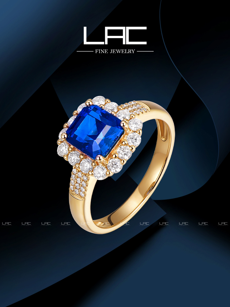 Inel din aur de 18K și safir natural cu safir natural