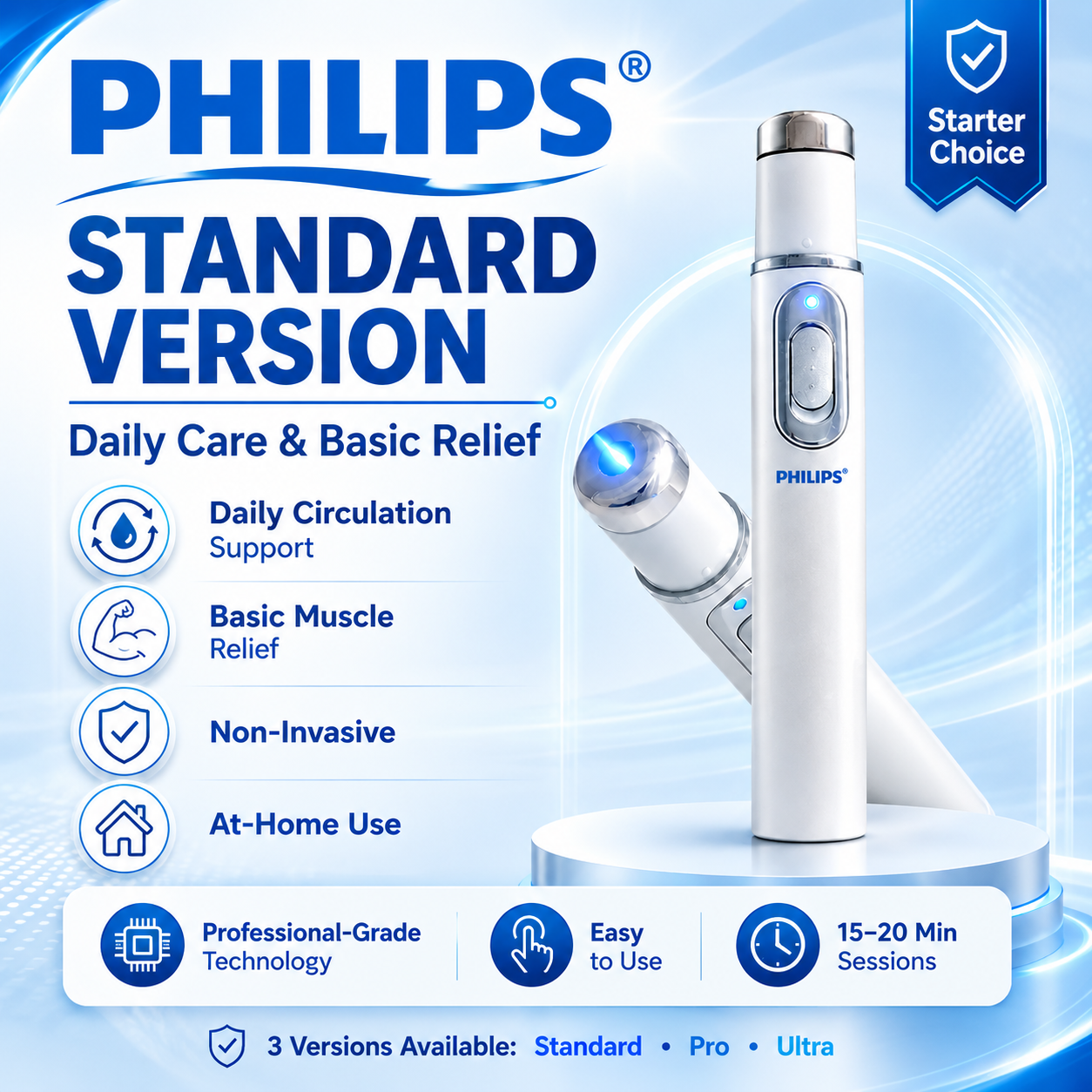 PHILIPS® – A fejlett akusztikus lökéshullám-terápia helyreállítja a péniszszövet egészségét, fokozza az emelkedési merevséget, az állóképességet és a férfi teljesítménybeli magabiztosságot, enyhítve az izomfájdalmat, az ízületi merevséget és az ínfájdalma