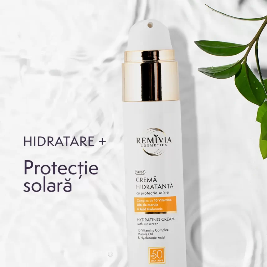 Cremă de față SPF 50, Cremă Hidratantă cu Protecție Solară cu Spectru Larg