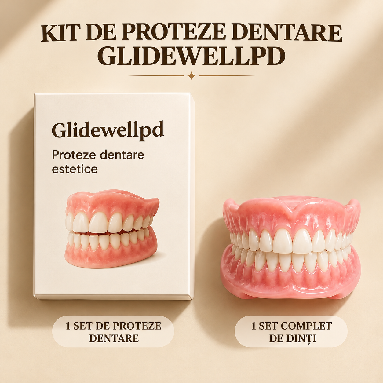 Proteză dentară cosmetică cu acoperire completă