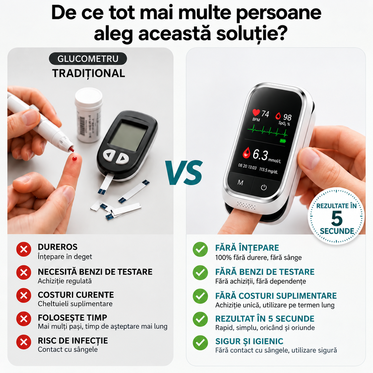 Veloria™ 🩸Monitor de glucoză în sânge 11 în 1 fără ac • Nu necesită înțepare • Fără benzi de testare • Rezultate în doar 5 secunde xty2
