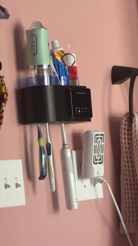 Customer photo for Wall Mounted Toothbrush Holder Sterilizer BOGO Bundle