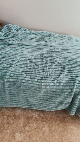 Customer photo for King Channel-Stripe Fleece Blanket Bundles