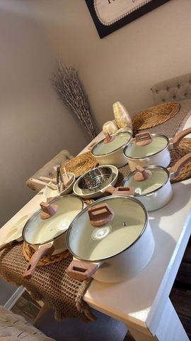 Customer photo for 25-Piece Ceramic Granite Cookware Set